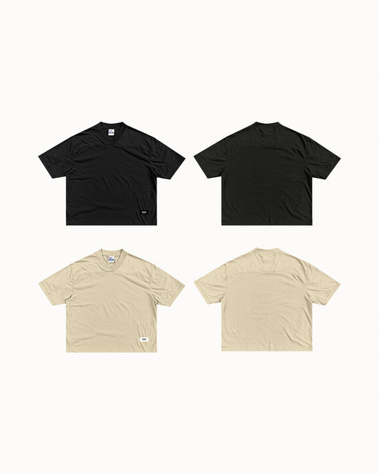 Essential Cropped Football Oversized Cotton Tees