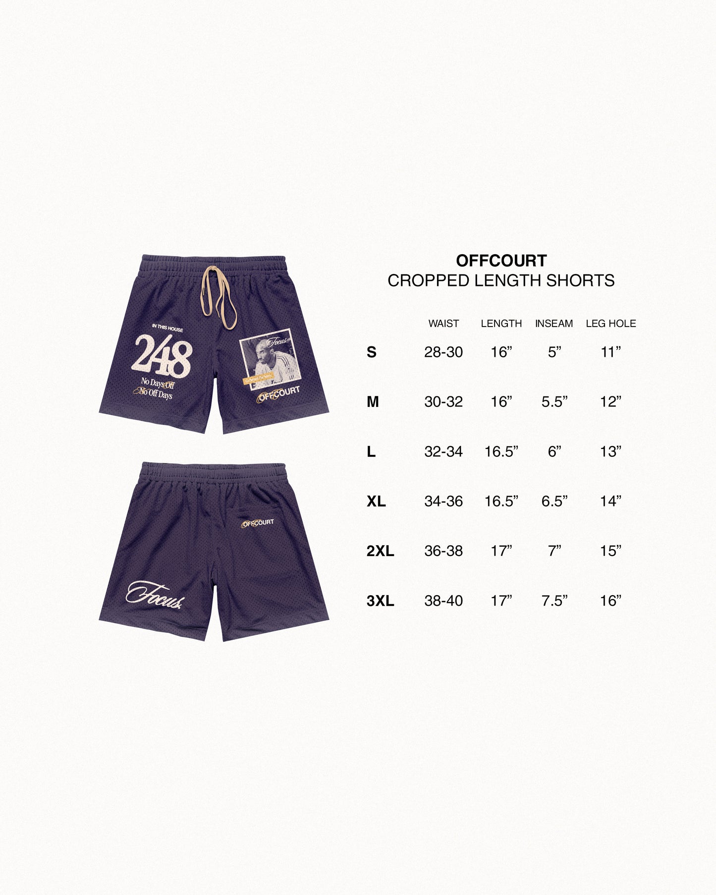 "Focus 248" Vintage Fade Purple Mesh Shorts