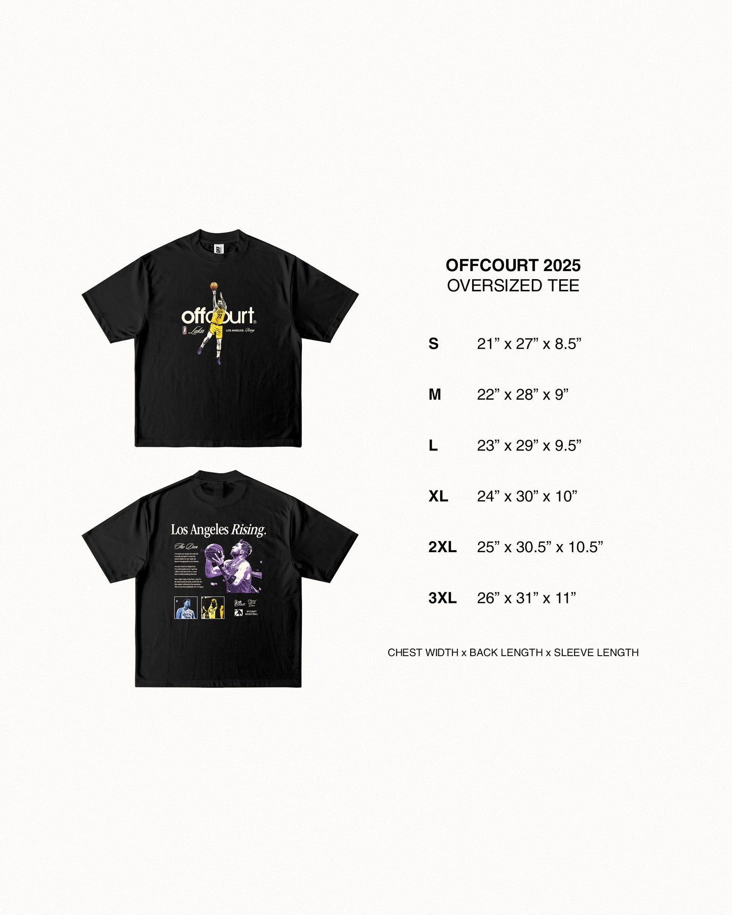 "LA Rising" Luka Black Graphic Tee