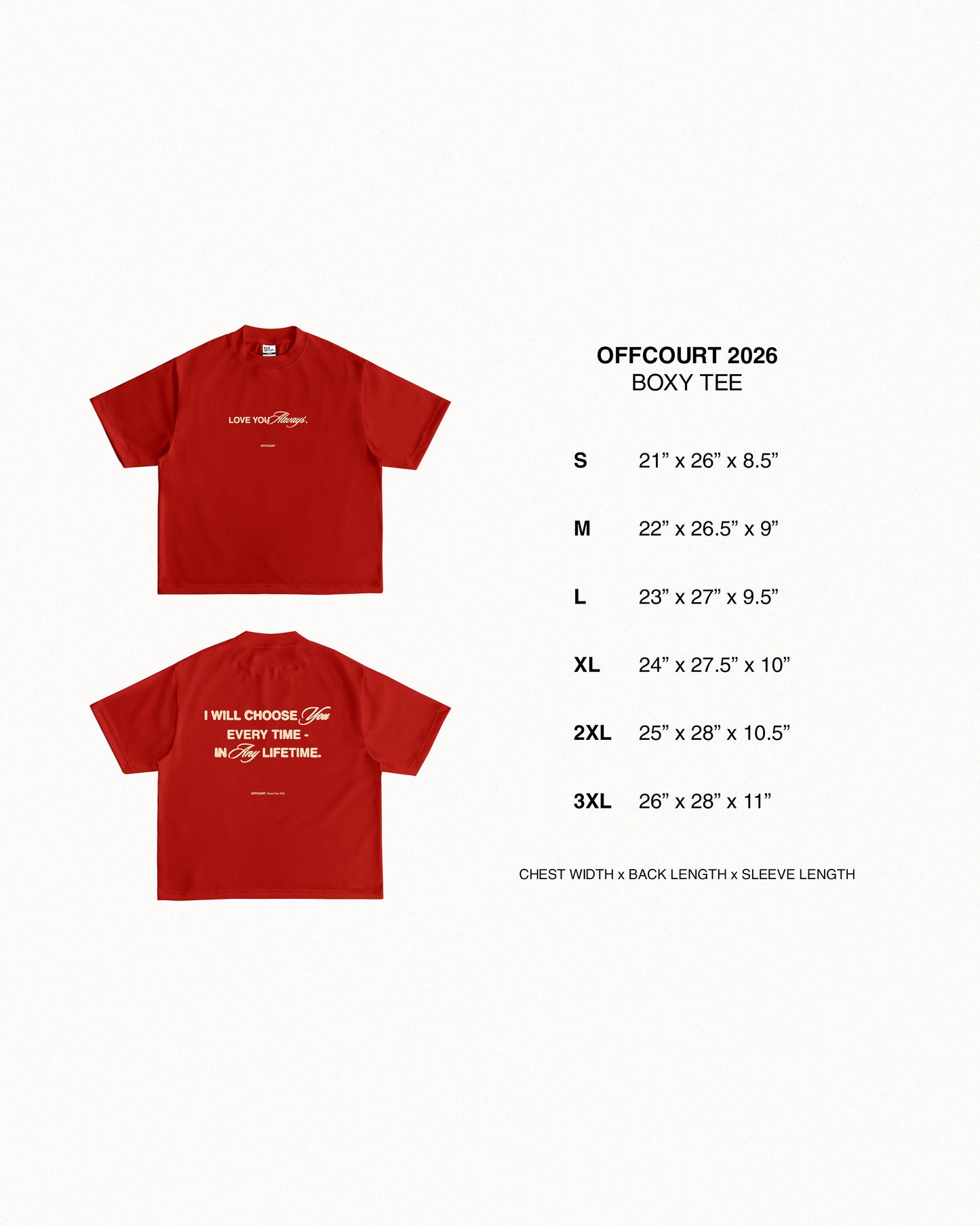 "Love You Always" Red Boxy Tee