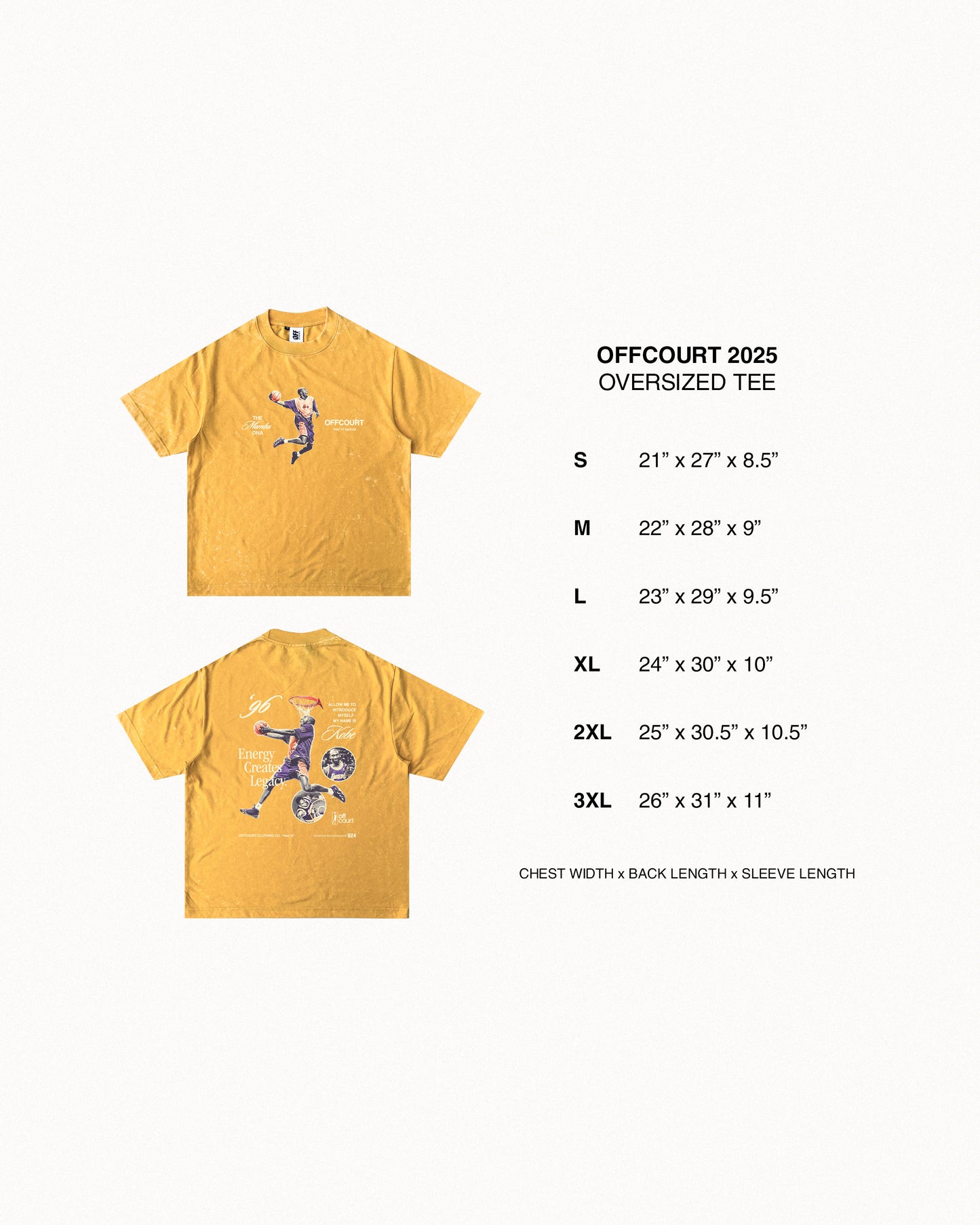 Year VI "Energy" Acid-washed Yellow Graphic Tee