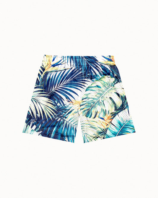 "Miami Celebration" Floral Mesh Shorts