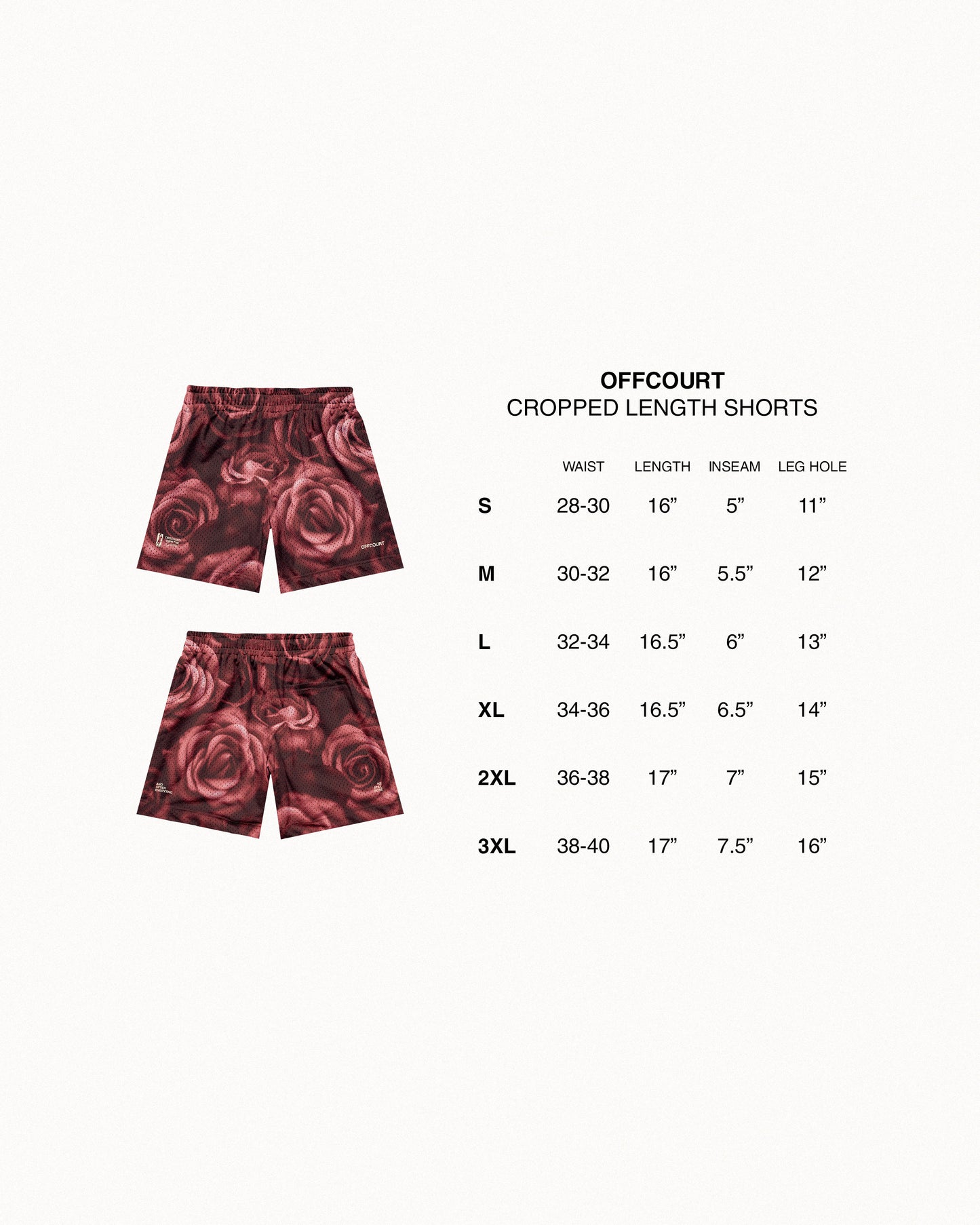 "Everbloom" Vintage Fade Red Mesh Shorts
