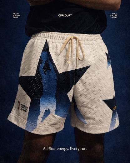 "All-Star" Cream Mesh Shorts