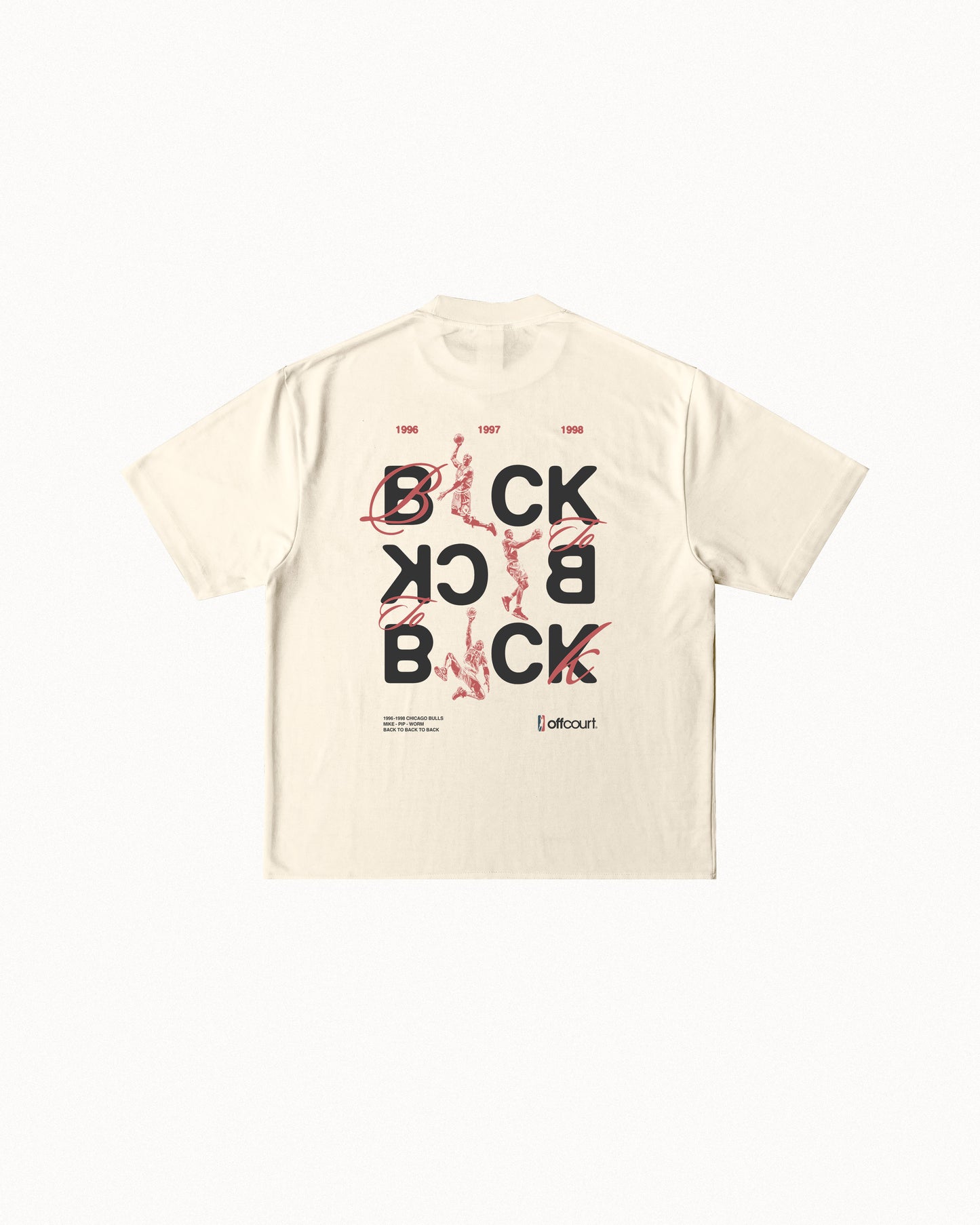 "3Peat '98" Cream Oversized Graphic Tee