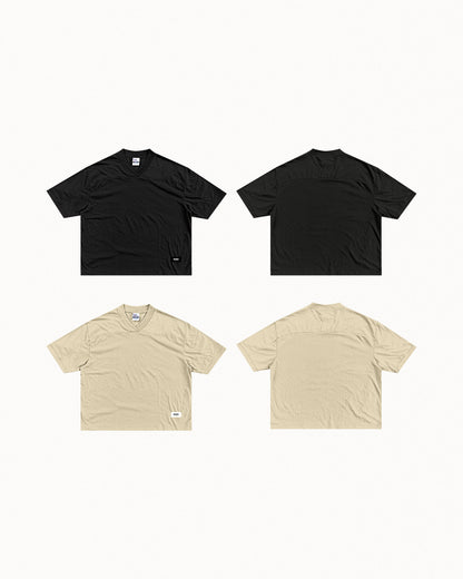 Essential Cropped Football Oversized Cotton Tees