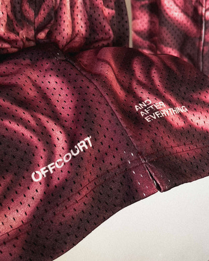 "Everbloom" Vintage Fade Red Mesh Shorts