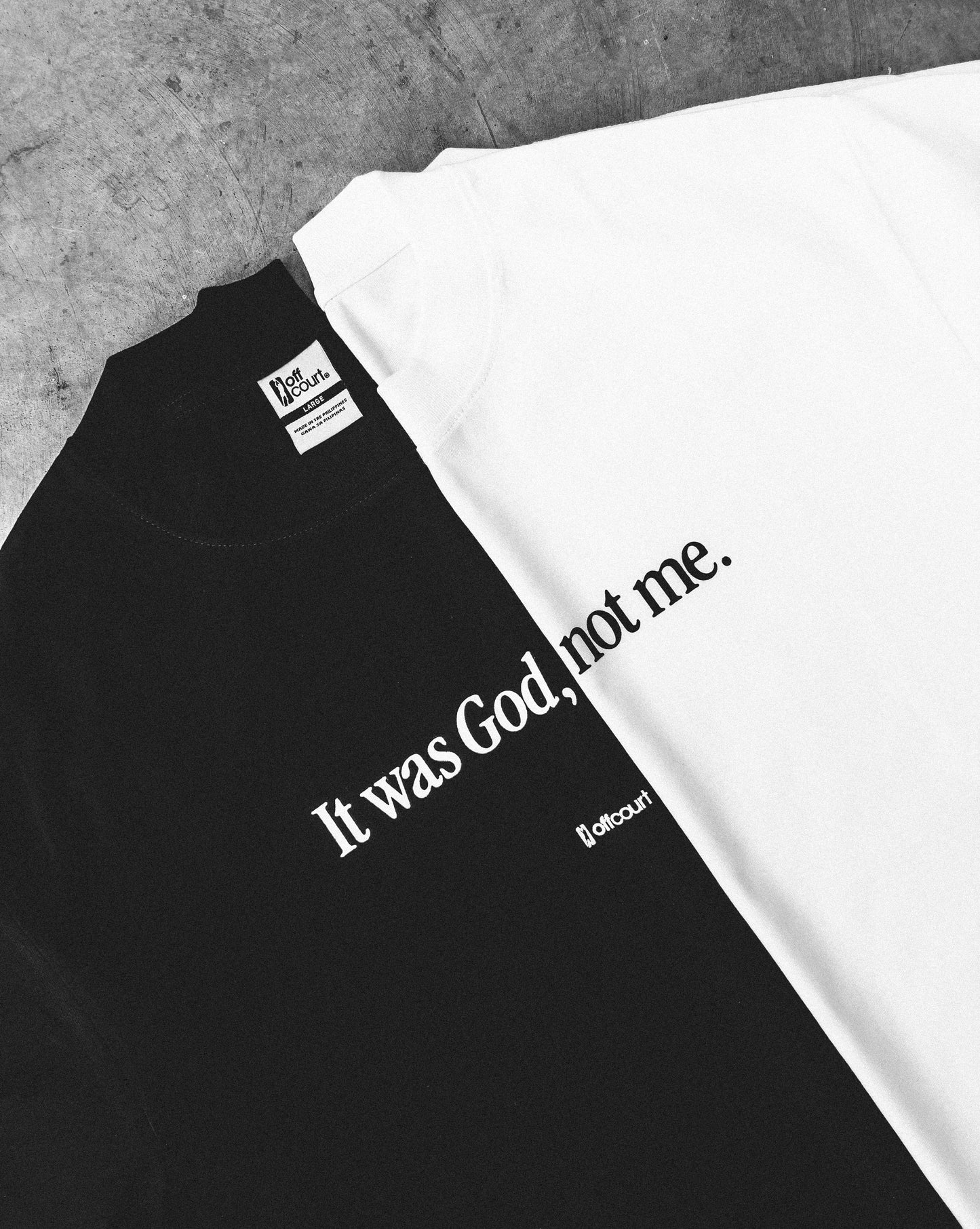 "God, Not Me" Black / Off-white Graphic Tees