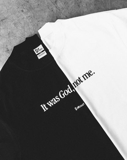 "God, Not Me" Black / Off-white Graphic Tees