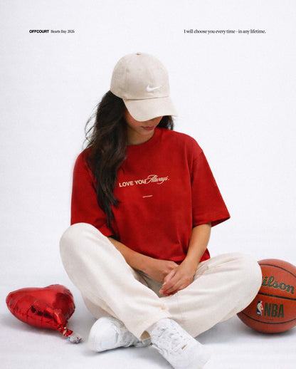 "Love You Always" Red Boxy Tee