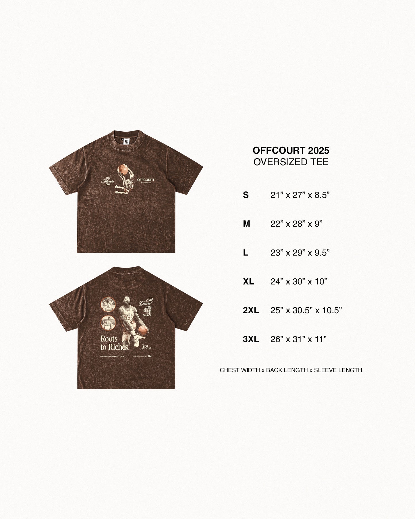 Year VI "Roots" Acid-washed Brown Graphic Tee
