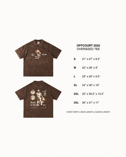 Year VI "Roots" Acid-washed Brown Graphic Tee