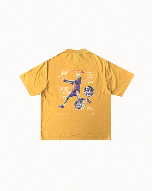 Year VI "Energy" Acid-washed Yellow Graphic Tee