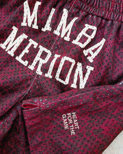 "State Champs" White / Maroon Snakeskin Mesh Shorts