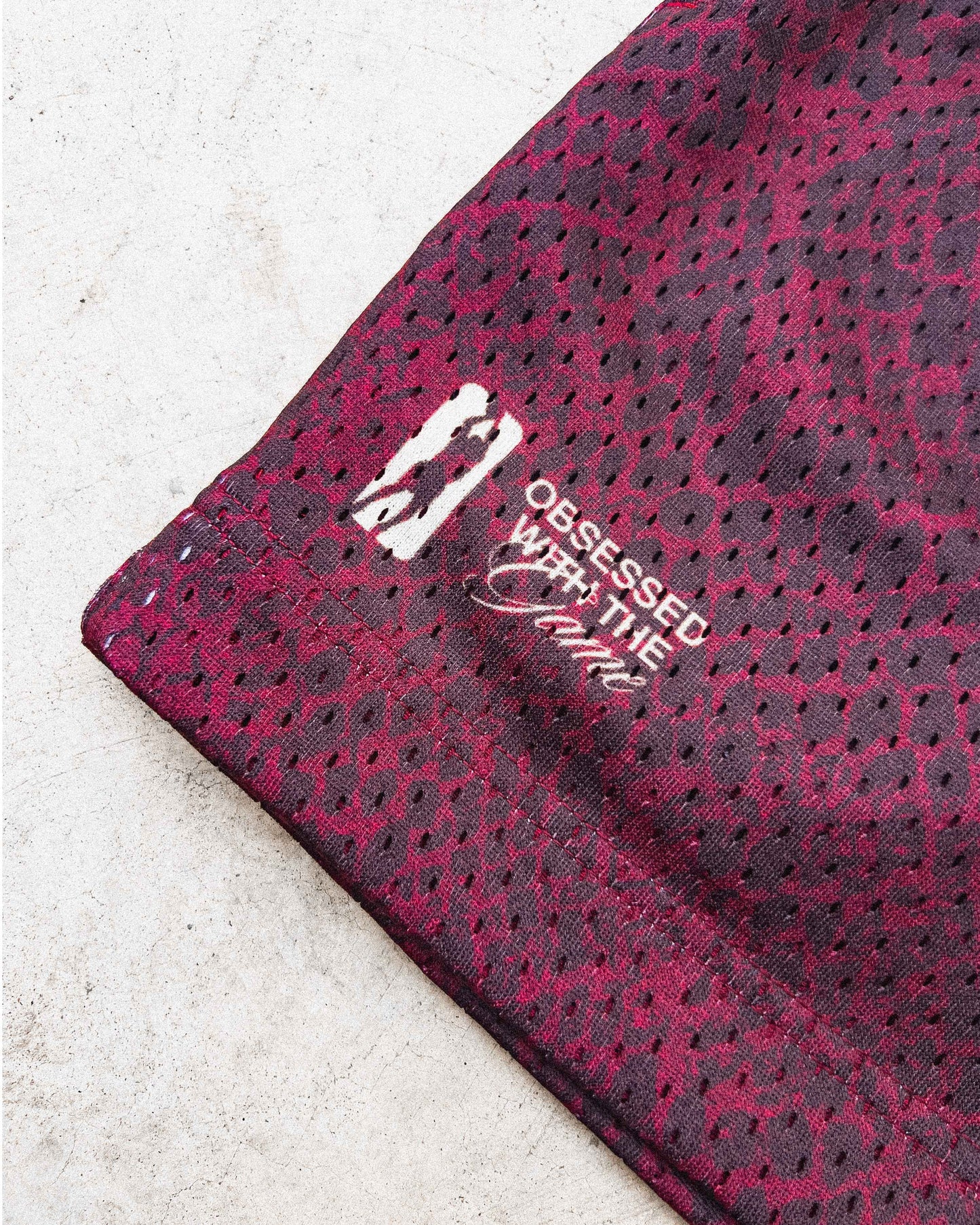 "State Champs" White / Maroon Snakeskin Mesh Shorts