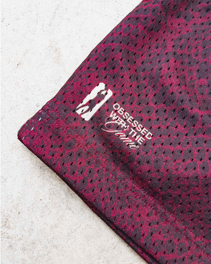 "State Champs" White / Maroon Snakeskin Mesh Shorts