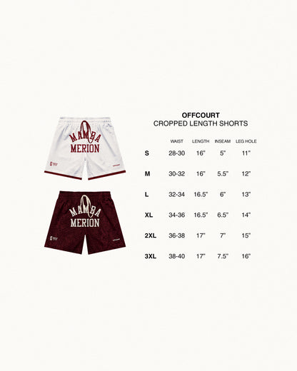 "State Champs" White / Maroon Snakeskin Mesh Shorts