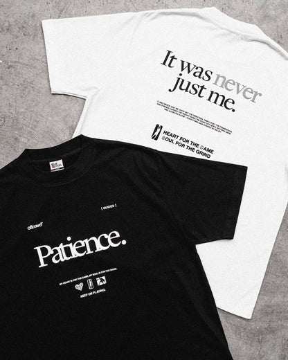 "Patience" Manifesto Black Statement Tee