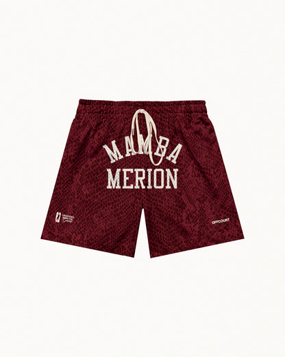 "State Champs" White / Maroon Snakeskin Mesh Shorts