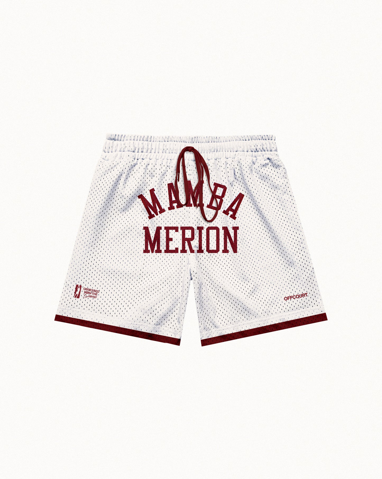 "State Champs" White / Maroon Snakeskin Mesh Shorts