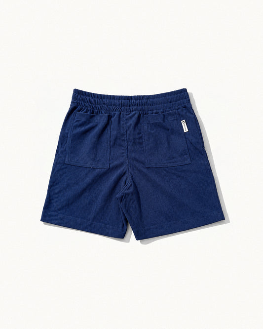 OG Navy Blue Premium Ribbed Cotton Shorts