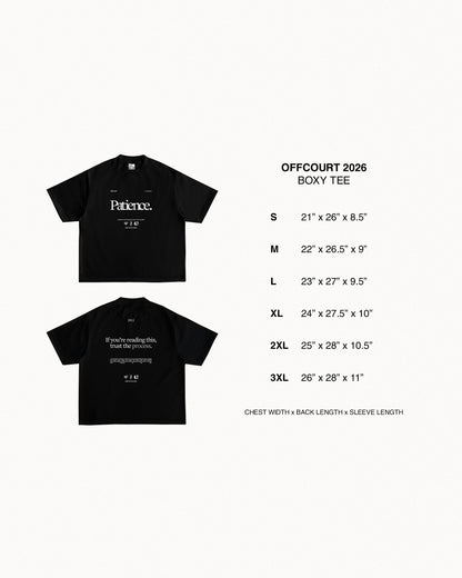 "Patience" Manifesto Black Statement Tee