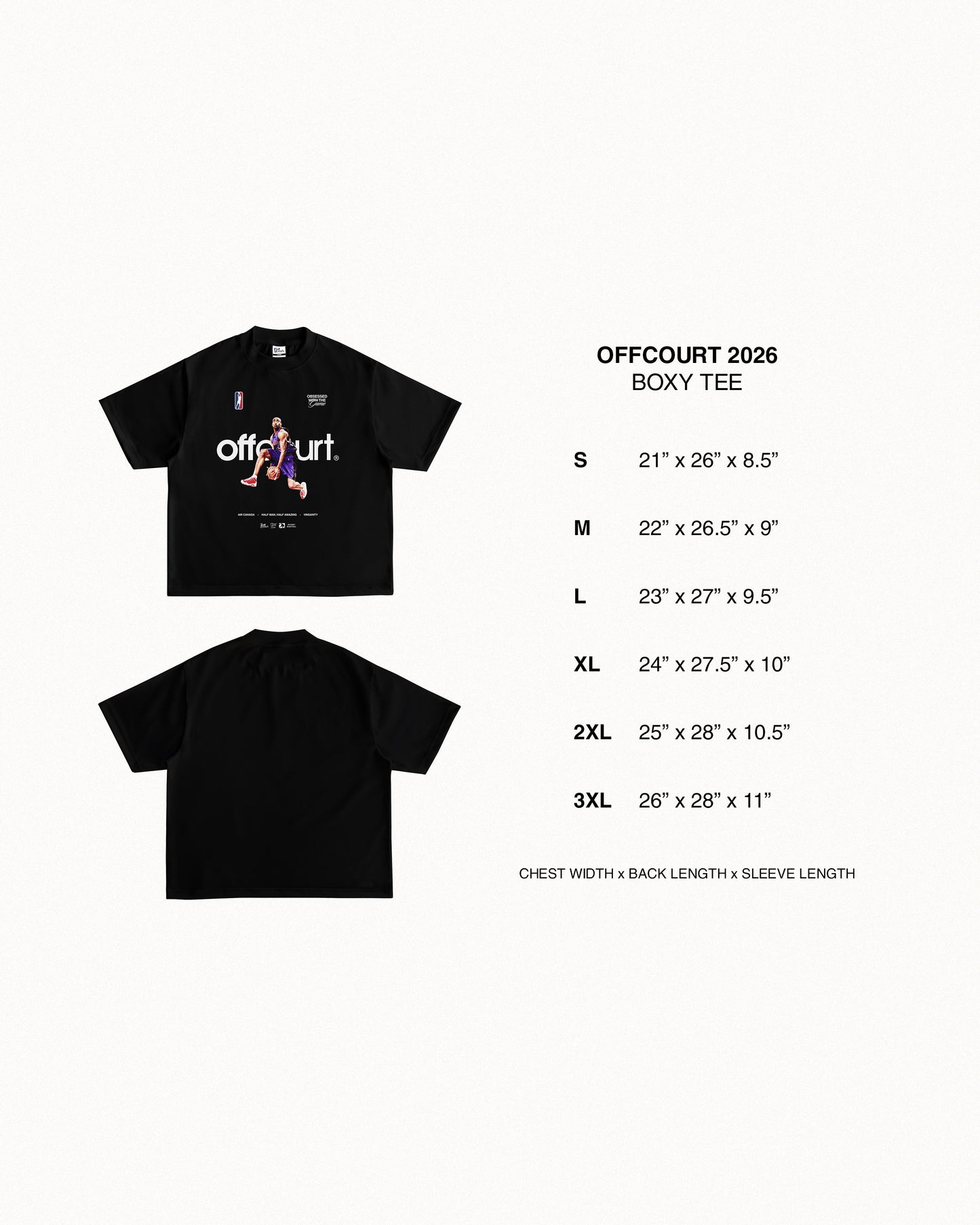 "Eastbay" Black Boxy Tee