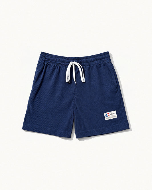 OG Navy Blue Premium Ribbed Cotton Shorts