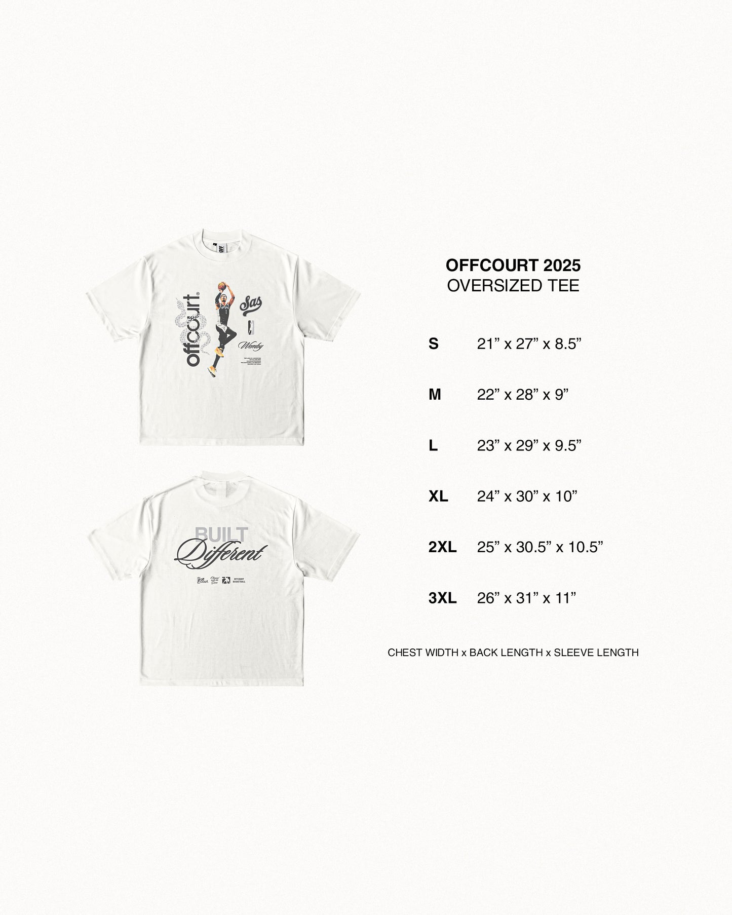 "Built Different" Wemby Off-White Graphic Tee